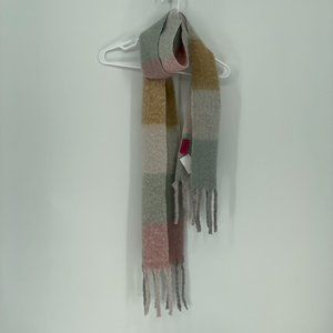 SHIHREEN Soft Pastel Scarf with Fringe